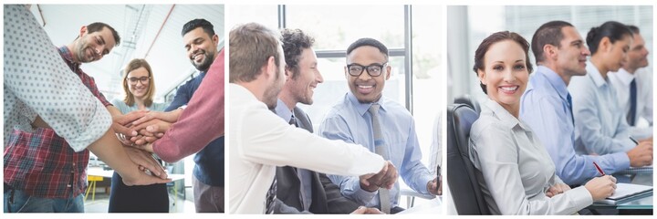 Obraz premium Business colleagues interacting with each other