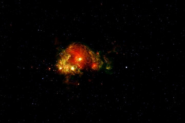 Beautiful colored galaxy. Blue space with stars. Elements of this image were furnished by NASA.