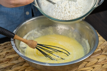 cooking with eggs in bowl