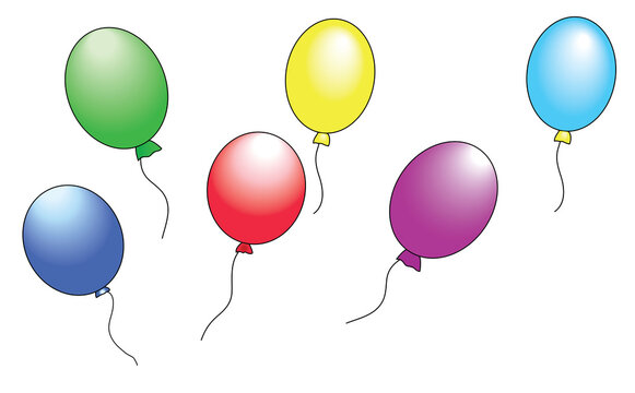 Balloon Party Icon Celebration Isolated Vector Festival Decoration Happy Birthday