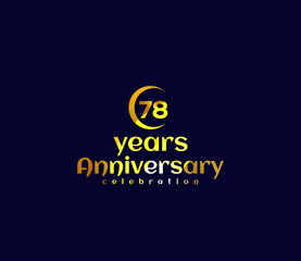 Obraz premium 78 Year Anniversary, Festival on a holiday occasion, Gold Colors Design, Banners, Posters, Card Material, for