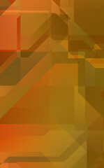 Layers of colorful and vibrant geometrical shapes. Digital illustration of a tech layout. Futuristic design template.