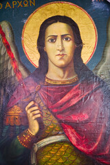 Archangel Michael ,  a unique hagiography of 1920, Russian style. It is located in a Greek chapel ....
