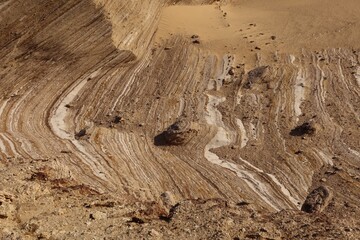 Different rock formations in the beautiful desert of Fayoum in Egypt