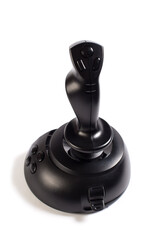 Black gaming joystick isolated on a white. © Serjik Ahkhundov