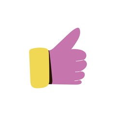 Thumb up icon for social media. Vector illustration, social media, like sign