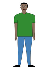 Guy standing cartoon character isolated - vector