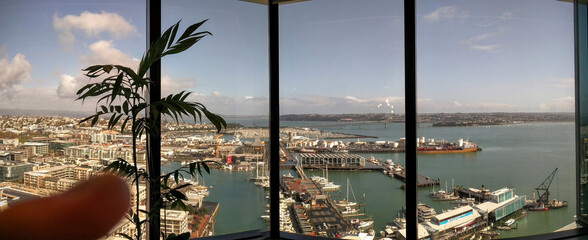 view of auckland harbour from the top of a building