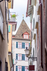 Fototapeta premium View of historic Zurich city center on a summer day, Canton of Zurich, Switzerland.