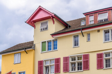 View of historic Zurich city center  on a summer day, Canton of Zurich, Switzerland.