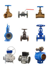 modern shut-off valve with automatic and manual control for a gas pipeline isolated on white background