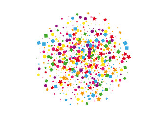 Pink Scattered Dot Background. Stardust Square Decoration. Blue Circle Illustration. Banner Confetti Background. Orange Carnival Star.