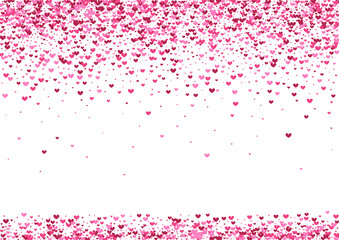 Purple Invitation Heart Illustration. Red February Texture. Rose Confetti Shape. Pink Art Frame. Elegant Wallpaper.