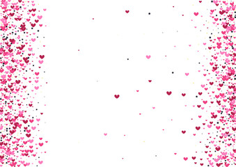 Red Romantic Star Backdrop. Yellow February Texture. Heart Paper Illustration. Purple Confetti Happy. Spray Background.