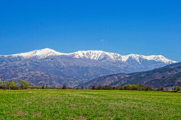 Spring look at Rila Mountain, Bulgaria. 