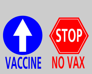 vaccine versus no-vax. concept for covid19 pandemic, coronavirus desease