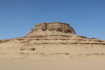 Fototapeta premium The beautiful sands and rocks formations due to erosion in Fayoum desert in Egypt