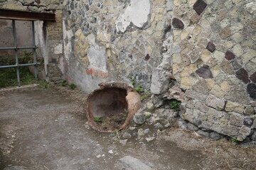 Herculaneum destroyed by the Vesuvius volcano, Italy