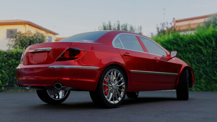 3d visualization of the rear bumper of the car