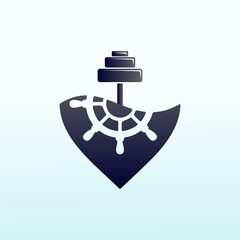 Marine Cross Fit gym equipment logo vector design