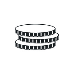 Coins Outline Icon flat