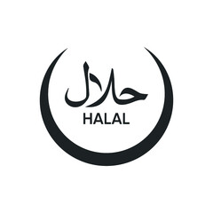 Hala sign design. Halal certificate tag