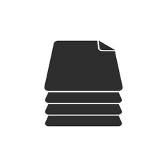 Pile of document files glyph icon. Symbol, logo illustration.