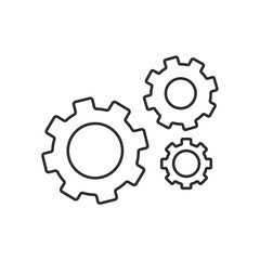 Gear Settings Line Icon Illustration