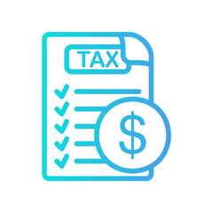 Tax payment icon vector illustration in gradient style about marketing and growth for any projects