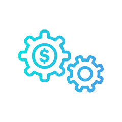 Setting icon vector illustration in gradient style about marketing and growth for any projects