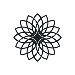 lotus - floral line icon