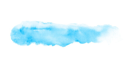 Abstract blue watercolor on white background.