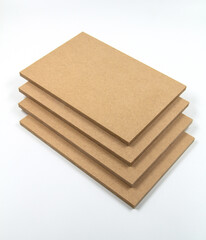 Raw MDF boards brown for various purposes.