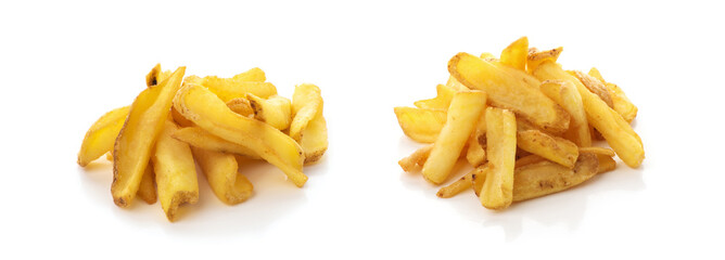 potato fry on white isolated background