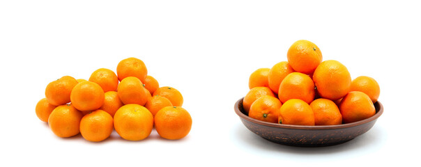 tangerine or mandarin fruit isolated on white background