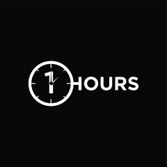one hours logo  design vector
