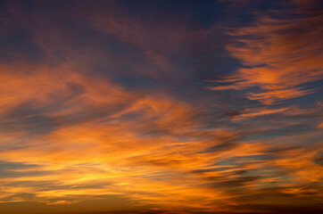 Vivid sky illuminated by the sunset