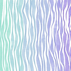 Watercolor background with green and blue gradient stripes and waves. Colorful wallpaper