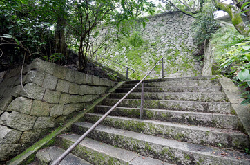 Obraz premium 山崎聖天 参道の石段 京都府大山崎町