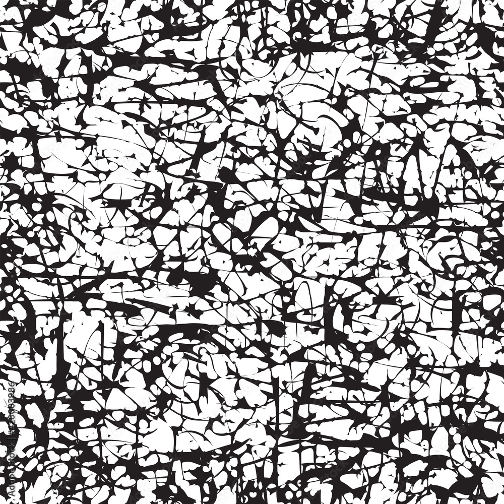 Poster vector seamless pattern with abstract blurred scribbles and fuzzy tangled lines in grunge style. bla