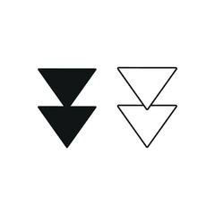 Downward arrows vector icon