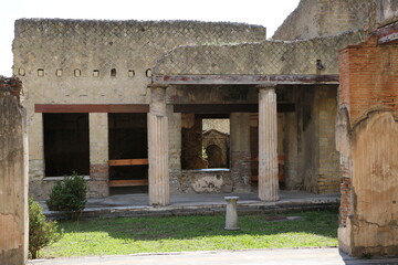 Ancient columns in Herculaneum, Italy