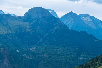 Scenic view of Alpine landscape in Northern Alps, France