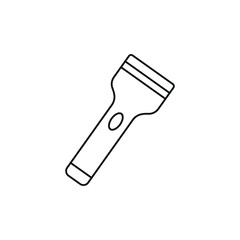 flashlight, torch, pocket torch, electric torch in lines icon