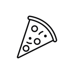 Pizza flat line icon. Vector thin sign of italian fast food cafe logo.