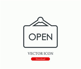 Open vector icon.  Editable stroke. Linear style sign for use on web design and mobile apps, logo. Symbol illustration. Pixel vector graphics - Vector