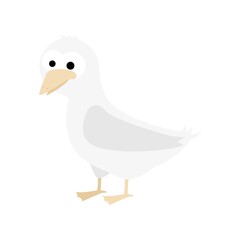 seagull in cartoon style. flat isolated 2d vector