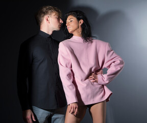 Young couple in love. Sensual. Lovers. Photo. Background. Couple. 