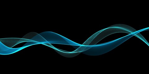 Simple Neon Blue Wave Minimal Modern Elegant Abstract Background
