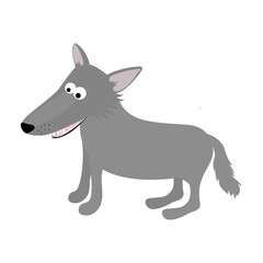 wolf in cartoon style. flat isolated 2d vector